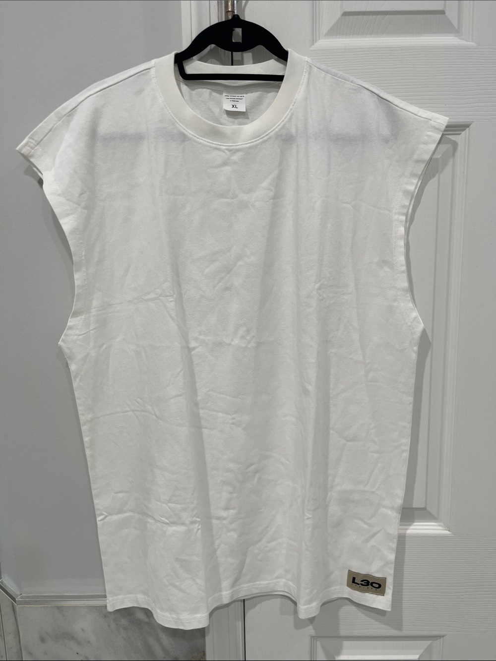 Women's Sleeveless White Muscle Tee